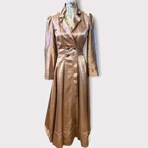 Pink Dressing Gown, Historical Reenactment Ballgown, 1940s STYLE Robe